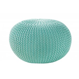 Pouf design boule 50 cm en coton tricoté coloris vert Pouf design boule 50 cm en coton tricoté coloris vert