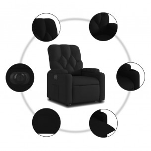 Fauteuil inclinable électrique noir tissu