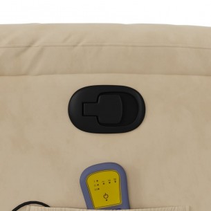 Fauteuil inclinable de massage crème tissu microfibre