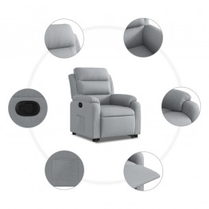 Fauteuil inclinable Gris clair Tissu