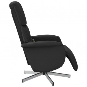 Fauteuil inclinable de massage avec repose-pieds noir tissu