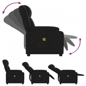 Fauteuil de massage inclinable Noir Similicuir