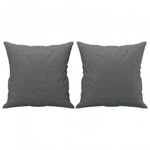 Ensemble de canapés 2 pcs coussins gris foncé tissu