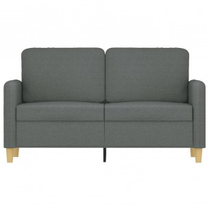 Canapé à 2 places Gris foncé 120 cm Tissu