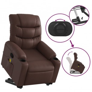 Fauteuil inclinable de massage Marron Similicuir