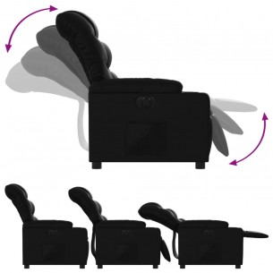 Fauteuil inclinable électrique Noir Similicuir