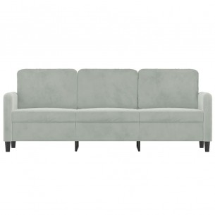 Canapé à 3 places Gris clair 180 cm Velours