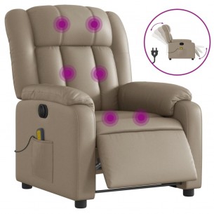 Fauteuil de massage inclinable électrique cappuccino similicuir