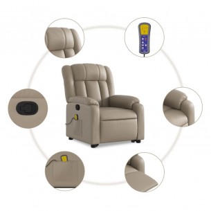 Fauteuil inclinable de massage Cappuccino Similicuir