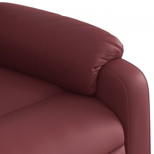 Fauteuil inclinable de massage électrique rouge bordeaux