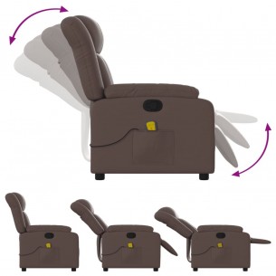 Fauteuil de massage inclinable Marron Similicuir