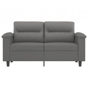 Canapé à 2 places Gris foncé 120 cm Tissu microfibre