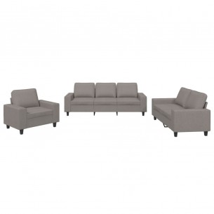 Ensemble de canapés 3 pcs taupe tissu
