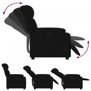 Fauteuil inclinable électrique Noir Tissu