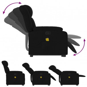 Fauteuil de massage inclinable Noir Tissu