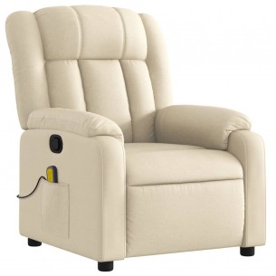 Fauteuil de massage inclinable Crème Tissu