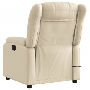 Fauteuil de massage inclinable Crème Tissu