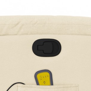 Fauteuil de massage inclinable Crème Tissu
