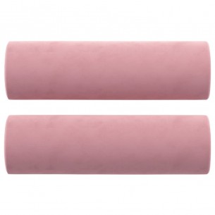 Canapé 3 places avec oreillers décoratifs rose 180 cm velours