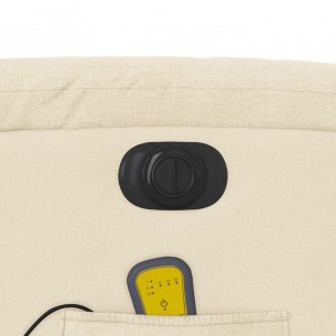 Fauteuil inclinable de massage électrique crème tissu