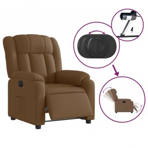 Fauteuil inclinable électrique Marron Tissu