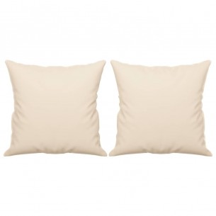 Canapé 2 places avec oreillers beige 120 cm tissu microfibre