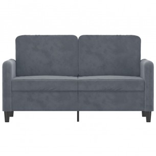 Canapé à 2 places Gris foncé 120 cm Velours