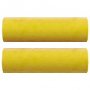 Canapé 2 places avec oreillers décoratifs jaune 120 cm velours
