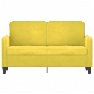 Canapé à 2 places Jaune 120 cm Velours
