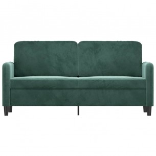 Canapé à 2 places Vert foncé 140 cm Velours
