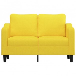 Canapé à 2 places Jaune clair 120 cm Tissu