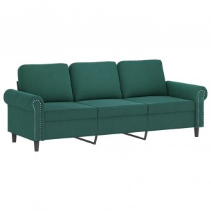 Canapé à 3 places Vert foncé 180 cm Velours