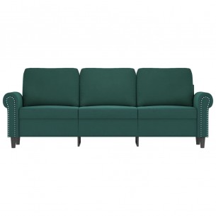 Canapé à 3 places Vert foncé 180 cm Velours