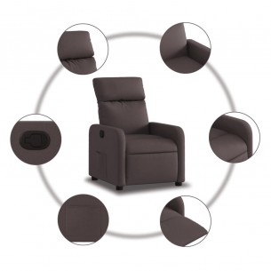 Fauteuil inclinable Marron foncé Tissu