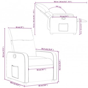 Fauteuil inclinable Marron foncé Tissu