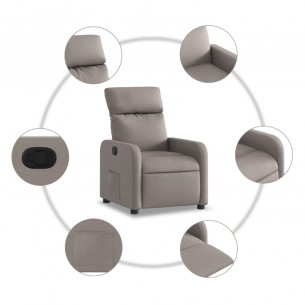 Fauteuil inclinable Taupe Tissu