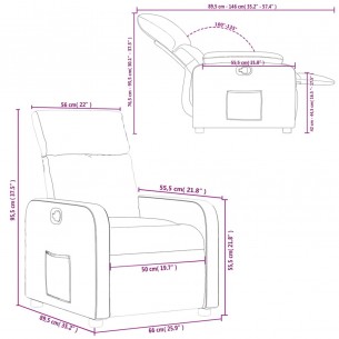 Fauteuil inclinable Taupe Tissu