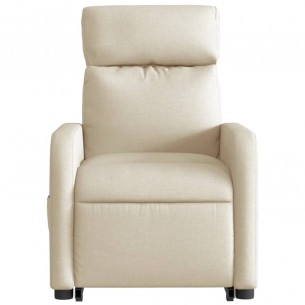 Fauteuil inclinable électrique crème tissu