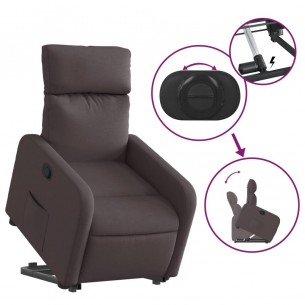Fauteuil inclinable marron foncé tissu