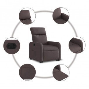 Fauteuil inclinable marron foncé tissu