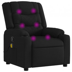 Fauteuil de massage inclinable Noir Tissu