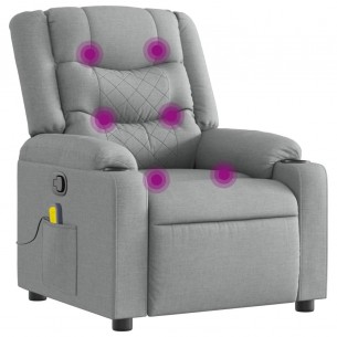 Fauteuil de massage inclinable Gris clair Tissu