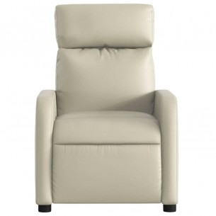 Fauteuil inclinable de massage Crème Similicuir