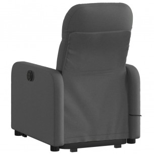 Fauteuil inclinable de massage électrique Gris foncé Tissu