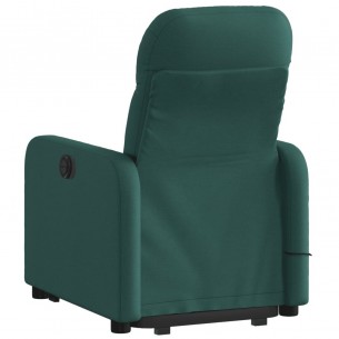 Fauteuil inclinable de massage électrique Vert foncé Tissu