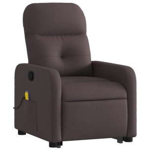 Fauteuil inclinable de massage Marron foncé Tissu
