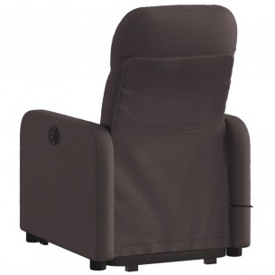 Fauteuil inclinable de massage Marron foncé Tissu