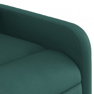 Fauteuil de massage inclinable électrique Vert foncé Tissu