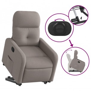 Fauteuil inclinable taupe tissu