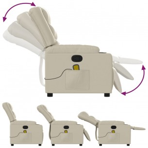 Fauteuil inclinable de massage Crème Similicuir